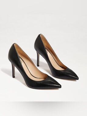 Sam Edelman Hazel Pointed Toe Black Leather Pumps Hells Size 11